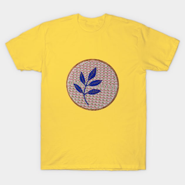 Blue Leaf T-Shirt by RONembroidery